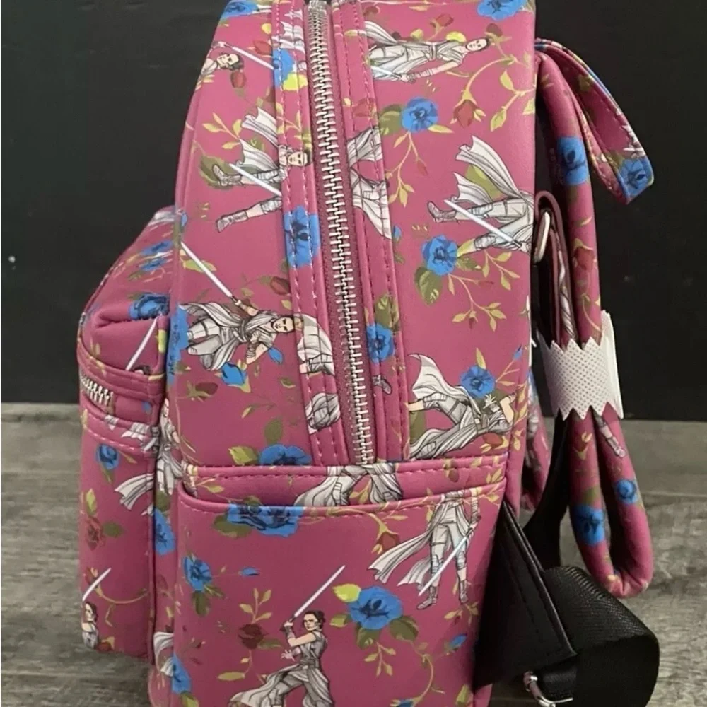 New Loungefly Disney Star Wars Pink Floral Rey Mini Backpack